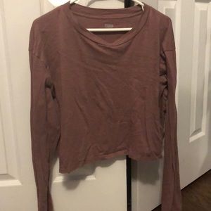 VS PINK LONG SLEEVE CROP TOP